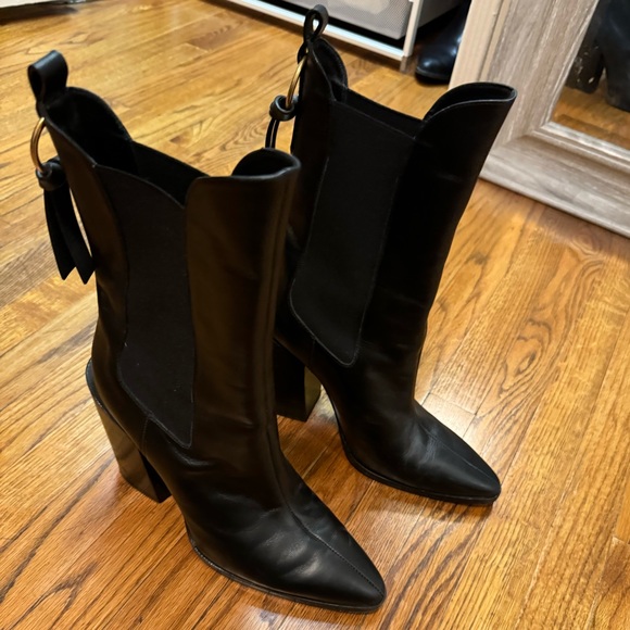 FRAME Le Manhattan Pointed Toe Chelsea Boot Leather Western size 40 like new - Picture 2 of 9